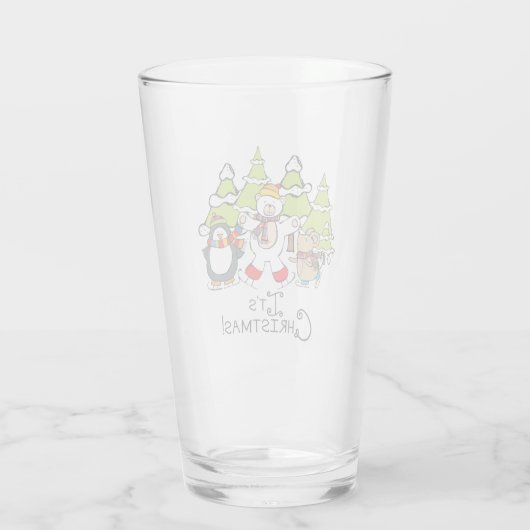 Tiere Weihnachten Glas (Rückseite)