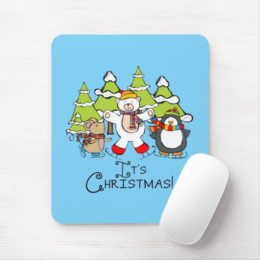 Tiere Weihnachten Mousepad (Mit Mouse)