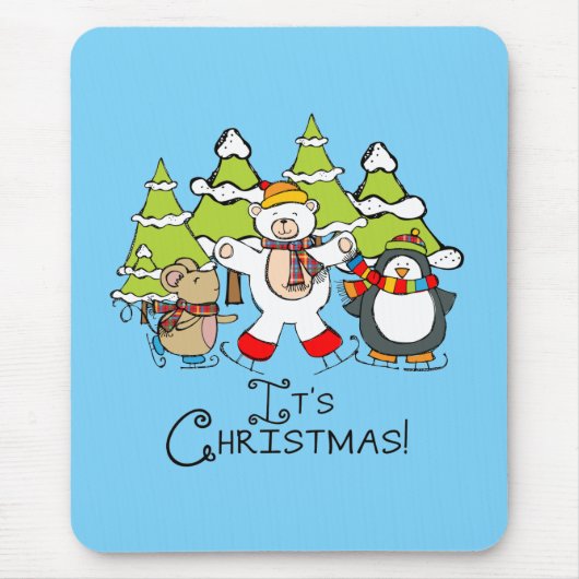 Tiere Weihnachten Mousepad (Vorne)