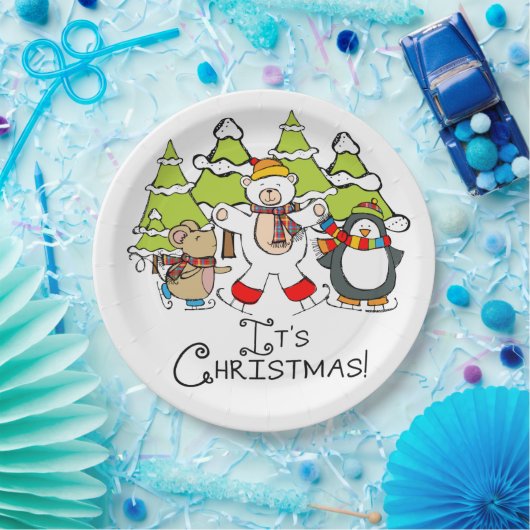 Tiere Weihnachten Pappteller (Party)