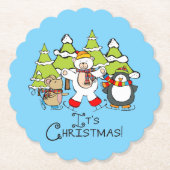 Tiere Weihnachten Untersetzer (Vorderseite)