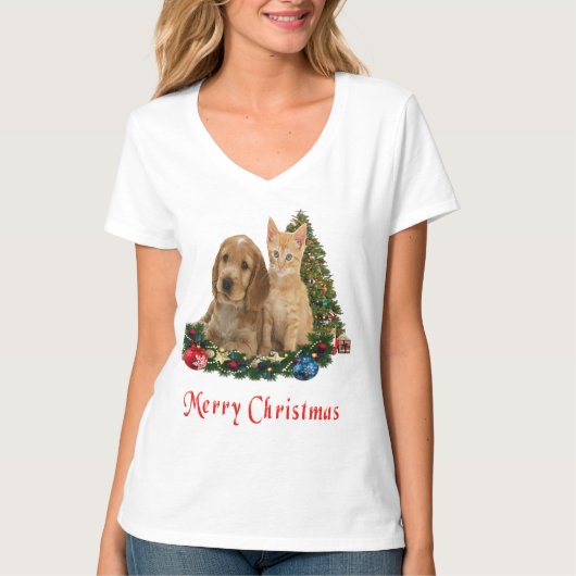 Tiere Weihnachts-T - Shirt (Vorderseite)
