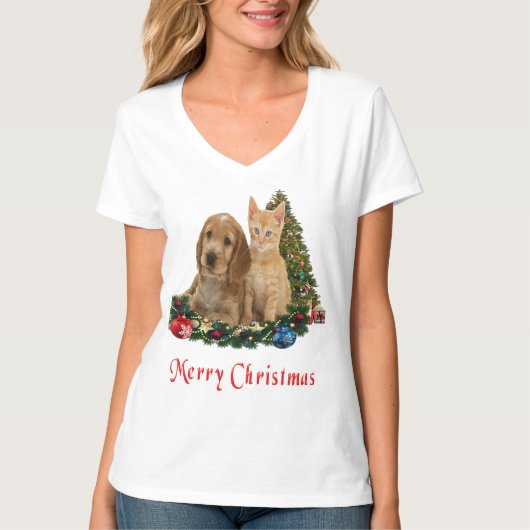 Tiere Weihnachtsfeiertage T - Shirt (Vorderseite)
