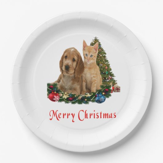 Tiere Weihnachtsgeschenke Pappteller (Vorderseite)