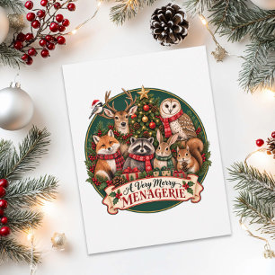 Tiere Weihnachtsmenagerie Postkarte