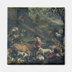 Tiere, welche die Arche (Öl, kommen auf Leinwand) Magnet