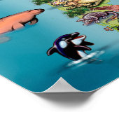 Tiere Weltkarte HUGE Poster (Ecke)