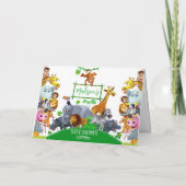 Tiere Wild One Jungle Grüne Safari Winter Dankeskarte (Rückseite)