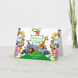 Tiere Wild One Jungle Grüne Safari Winter Dankeskarte