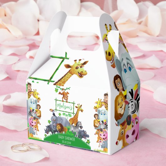 Tiere Wild One Jungle Grüne Safari Winter Geschenkschachtel (Hochzeit)