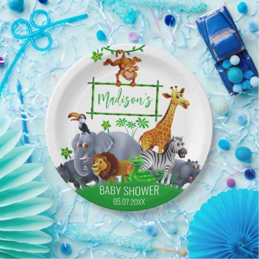 Tiere Wild One Jungle Grüne Safari Winter Pappteller (Party)