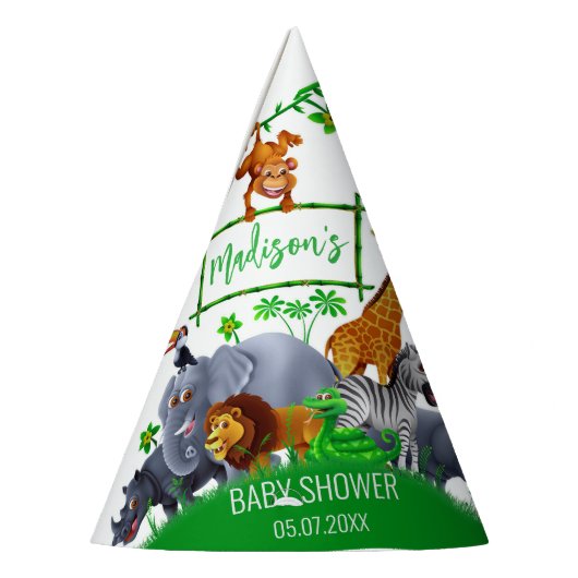 Tiere Wild One Jungle Grüne Safari Winter Partyhütchen (Links)