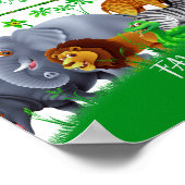 Tiere Wild One Jungle Grüne Safari Winter Poster (Ecke)