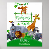 Tiere Wild One Jungle Grüne Safari Winter Poster (Vorne)
