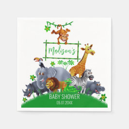 Tiere Wild One Jungle Grüne Safari Winter Serviette