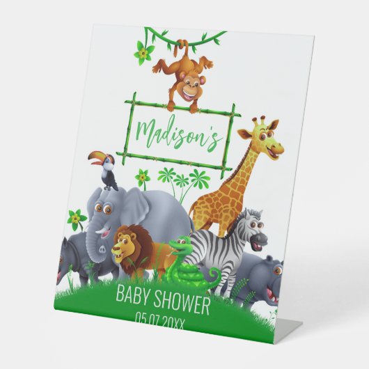 Tiere Wild One Jungle Grüne Safari Winter Sockelschild (Vorderseite)