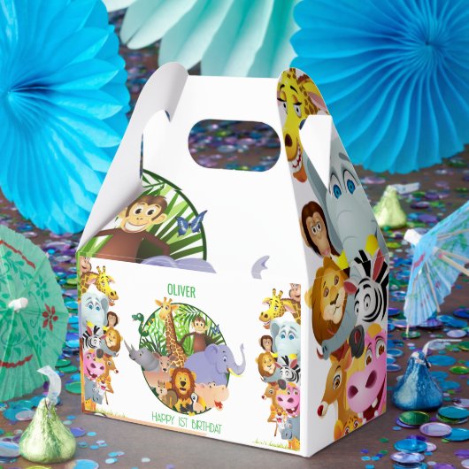 Tiere Wild-One-Jungle-Safari Für Kinder Geschenkschachtel (Party)