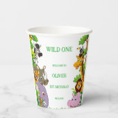 Tiere Wild-One-Jungle-Safari Für Kinder Pappbecher (Rückseite)