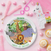 Tiere Wild-One-Jungle-Safari Für Kinder Pappteller (Party)
