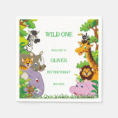 Tiere Wild-One-Jungle-Safari Für Kinder Serviette (Vorderseite)