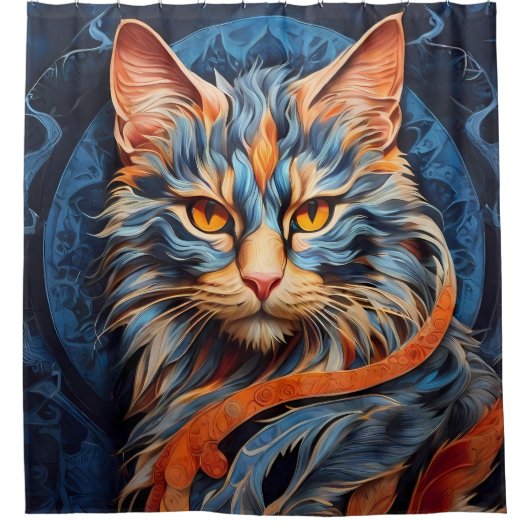 Tiere & Wildtierportraits mit blau und rot Duschvorhang (Vorderseite)