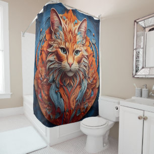 Tiere & Wildtierportraits mit blau und rot Duschvorhang