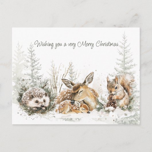 Tiere Winter Wald Weihnachten (Vorderseite)