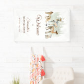 Tiere Woodland Baby Dusche Willkommen Banner (Insitu)