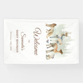 Tiere Woodland Baby Dusche Willkommen Banner (Horizontal)