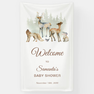 Tiere Woodland Baby Dusche Willkommen Banner