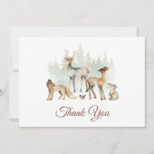 Tiere Woodland Babydusche Dankeskarte (Vorderseite)