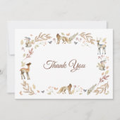 Tiere Woodland Babydusche Dankeskarte (Vorderseite)