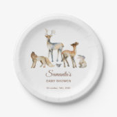 Tiere Woodland Babydusche Pappteller (Vorderseite)