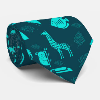 Tiere Zoo Wild Life Muster Necktie Krawatte
