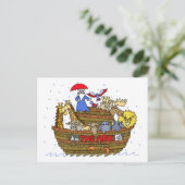 Tiere zwei von zwei auf Noahs Arche Postkarte (Stehend Vorderseite)