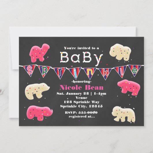 Tierecken-Baby-Shower-Streusel-Einladungen Einladung (Vorderseite)