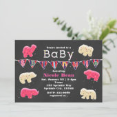 Tierecken-Baby-Shower-Streusel-Einladungen Einladung (Stehend Vorderseite)