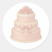 Tiered cake with roses runder aufkleber (Vorderseite)