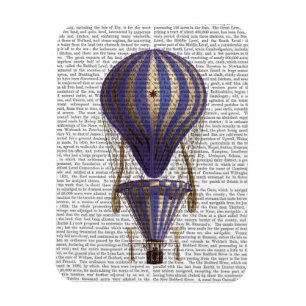 Tiered Hot Air Ballon Blue Magnet