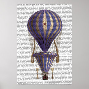 Tiered Hot Air Ballon Blue Poster