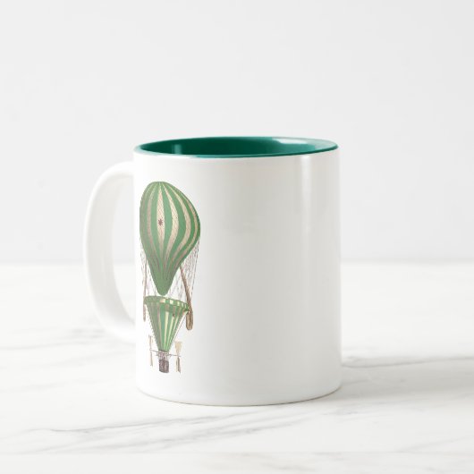 Tiered Hot Air Ballon Green Zweifarbige Tasse (Vorderseite Links)