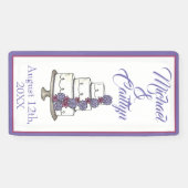 Tiered Lila Floral Wedding Cake Brautparty Banner (Horizontal)