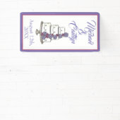 Tiered Lila Floral Wedding Cake Brautparty Banner (InSitu)