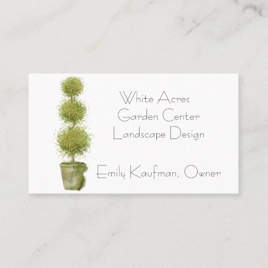 Tiered Topiary Pflanze Business Card Visitenkarte (Vorderseite)