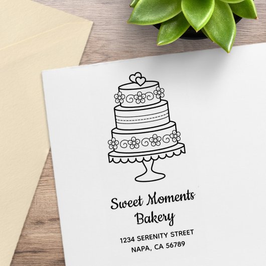 Tiered Wedding Cake Bakery Address Gummistempel