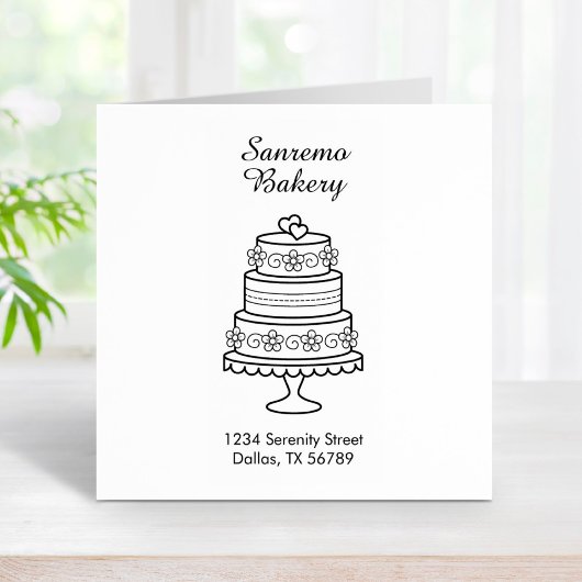 Tiered Wedding Cake Bakery Address Gummistempel