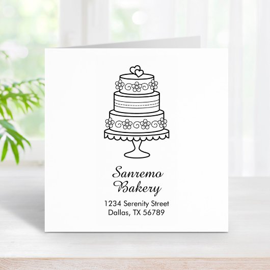 Tiered Wedding Cake Bakery Address Gummistempel