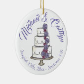 Tiered Wedding Cake Brautparty Jubiläum Keramik Ornament (Rechts)