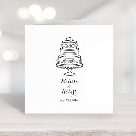 Tiered Wedding Cake Bride Groom Namen Gummistempel
