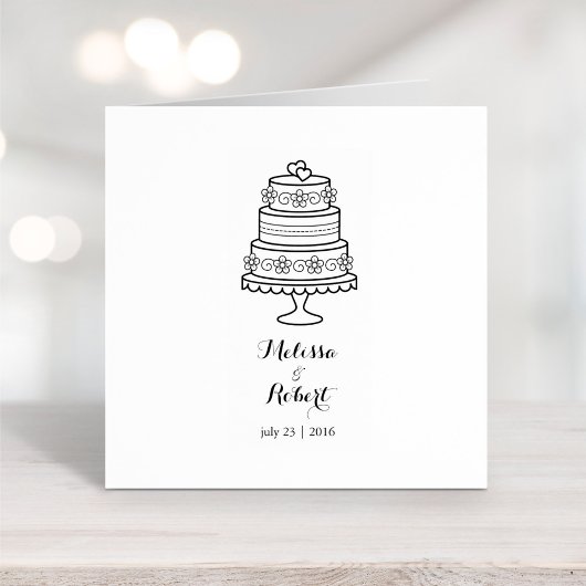 Tiered Wedding Cake Bride Groom Namen Gummistempel